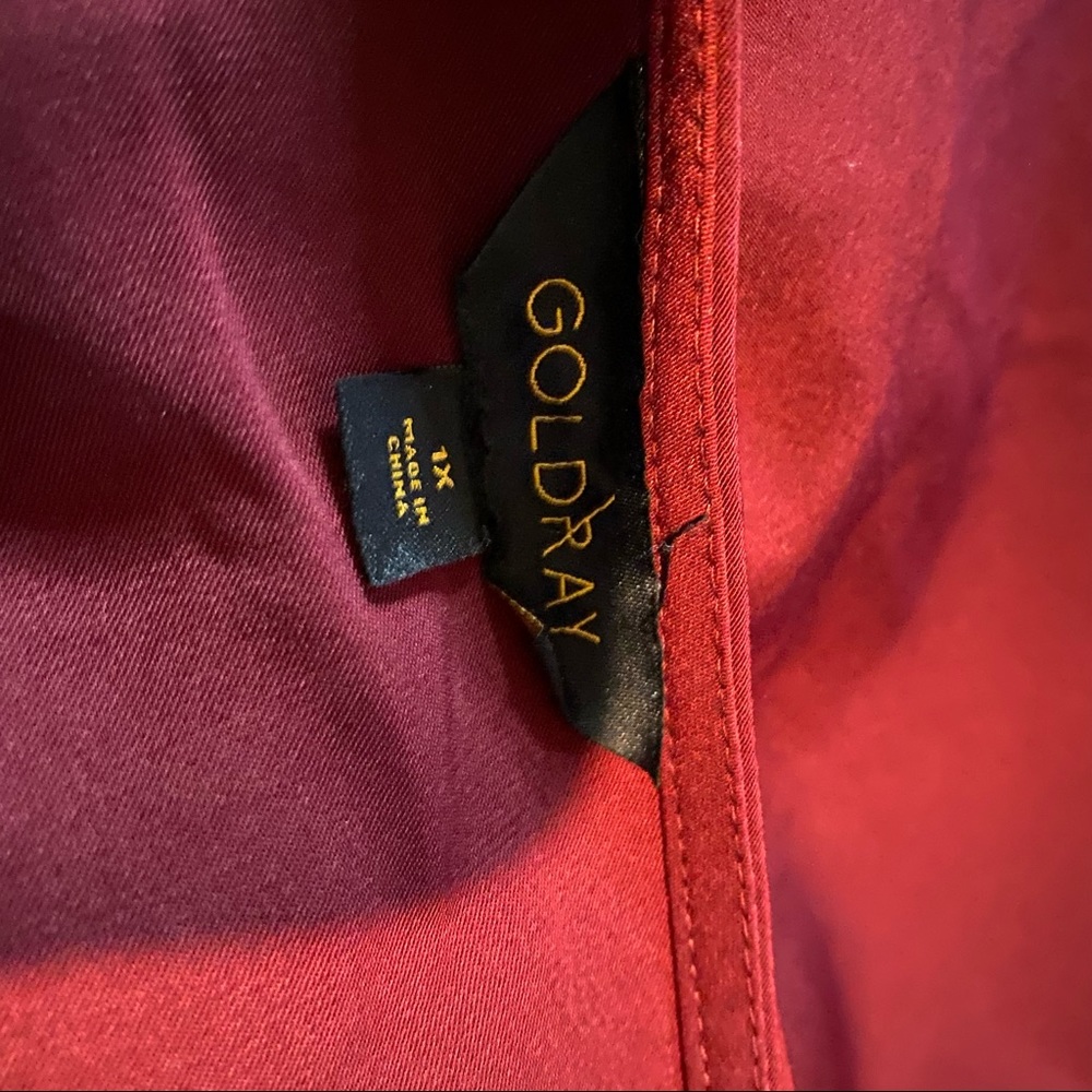 Goldray violet top raspberry sleeves plus 1X - Picture 8 of 10